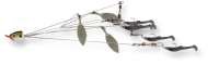 Umbrella Rig 5 Arm White Silver Flake 3 Blade
